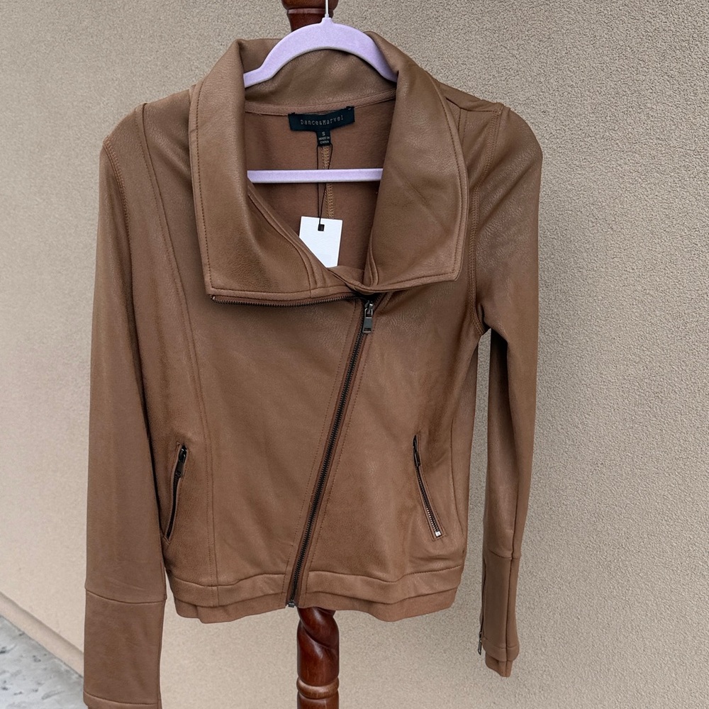 Dance & Marvel Brown faux Leather Jacket